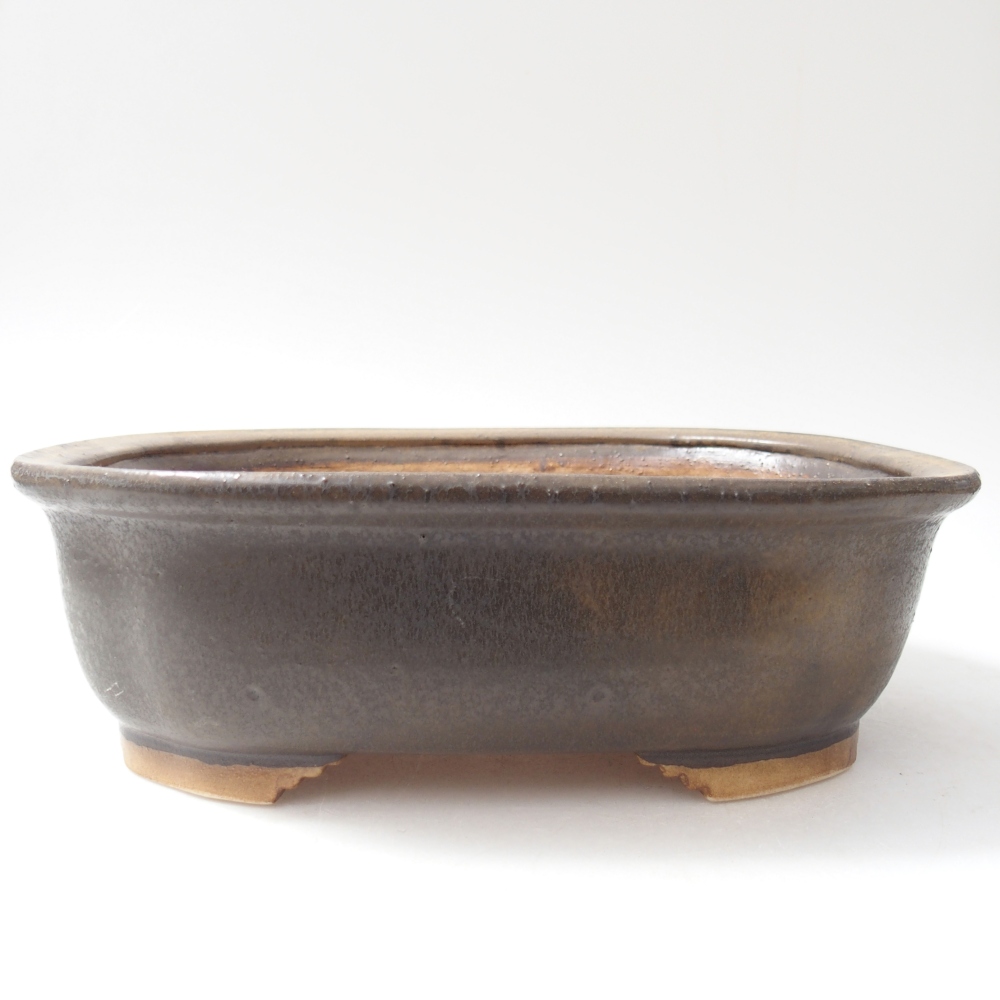 Bonsaischale aus Keramik 25 x 21 x 8 cm, braun