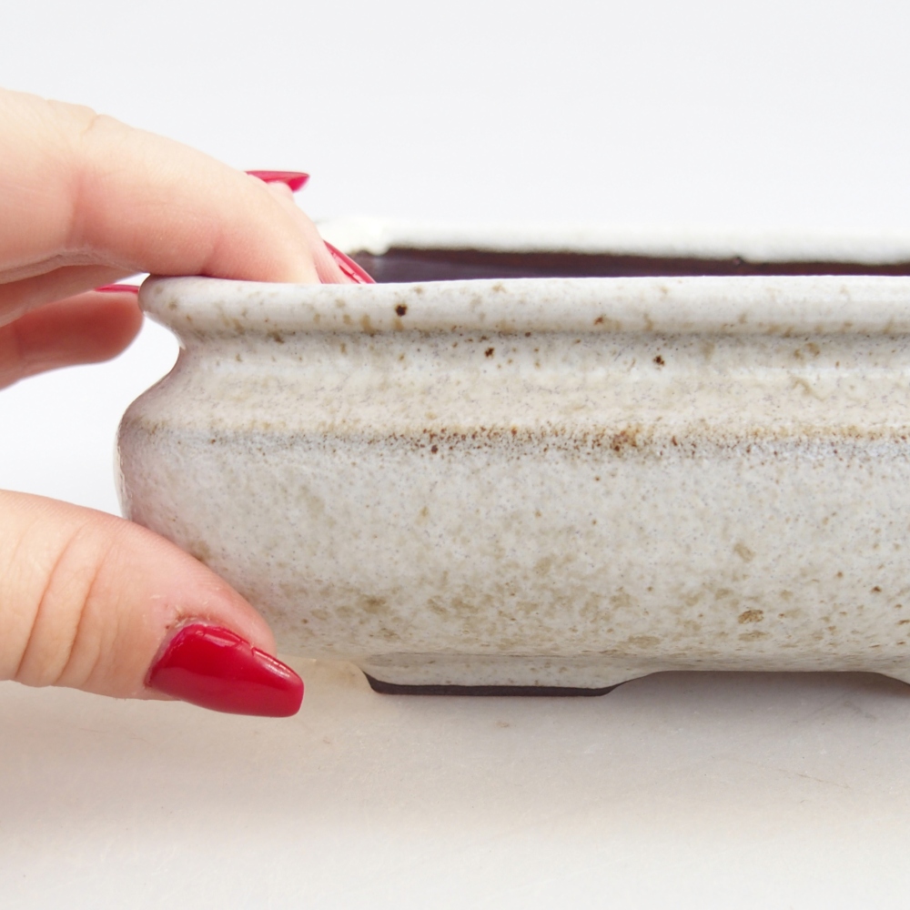 Bonsaischale aus Keramik 15,5 x 15,5 x 6 cm, weiß