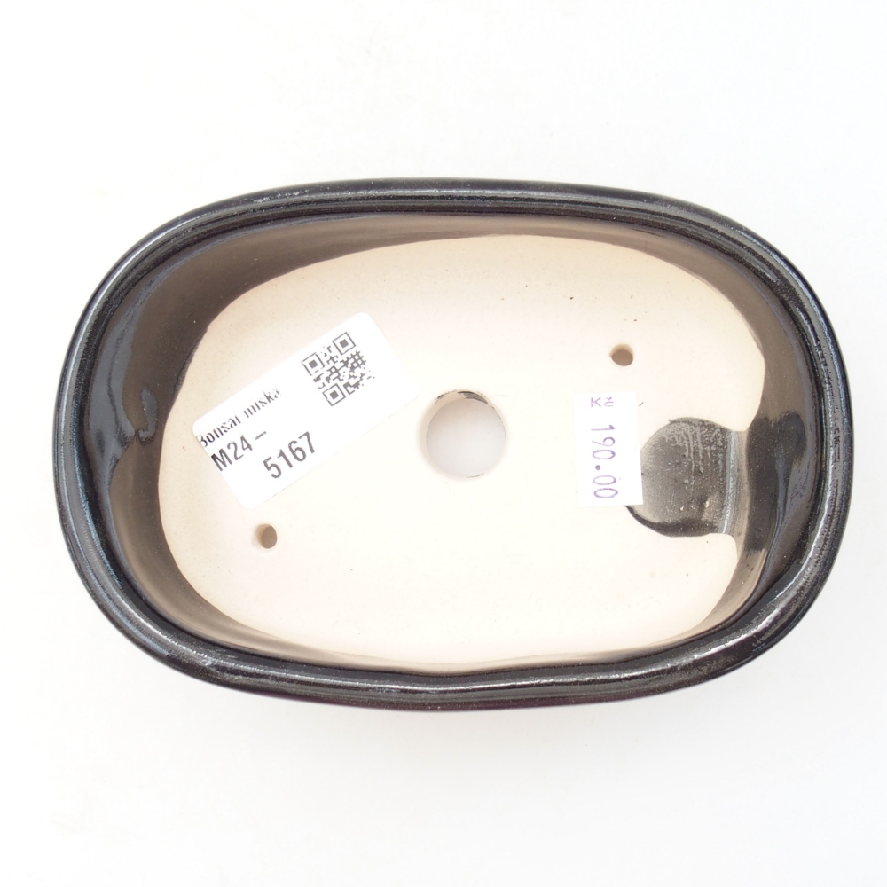 Keramik-Bonsaischale  13 x 9 x 4 cm, Farbe Schwarz