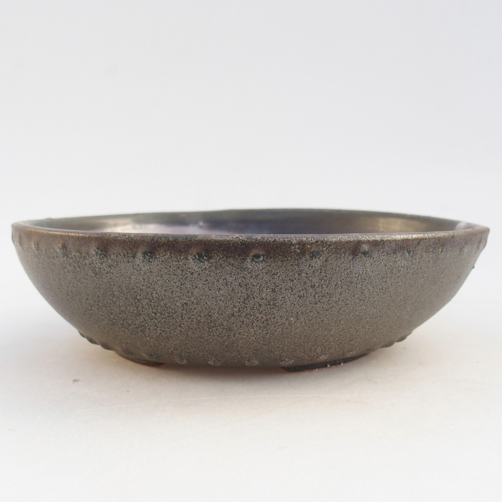 Bonsaischale aus Keramik 17,5 x 17,5 x 5 cm, grau