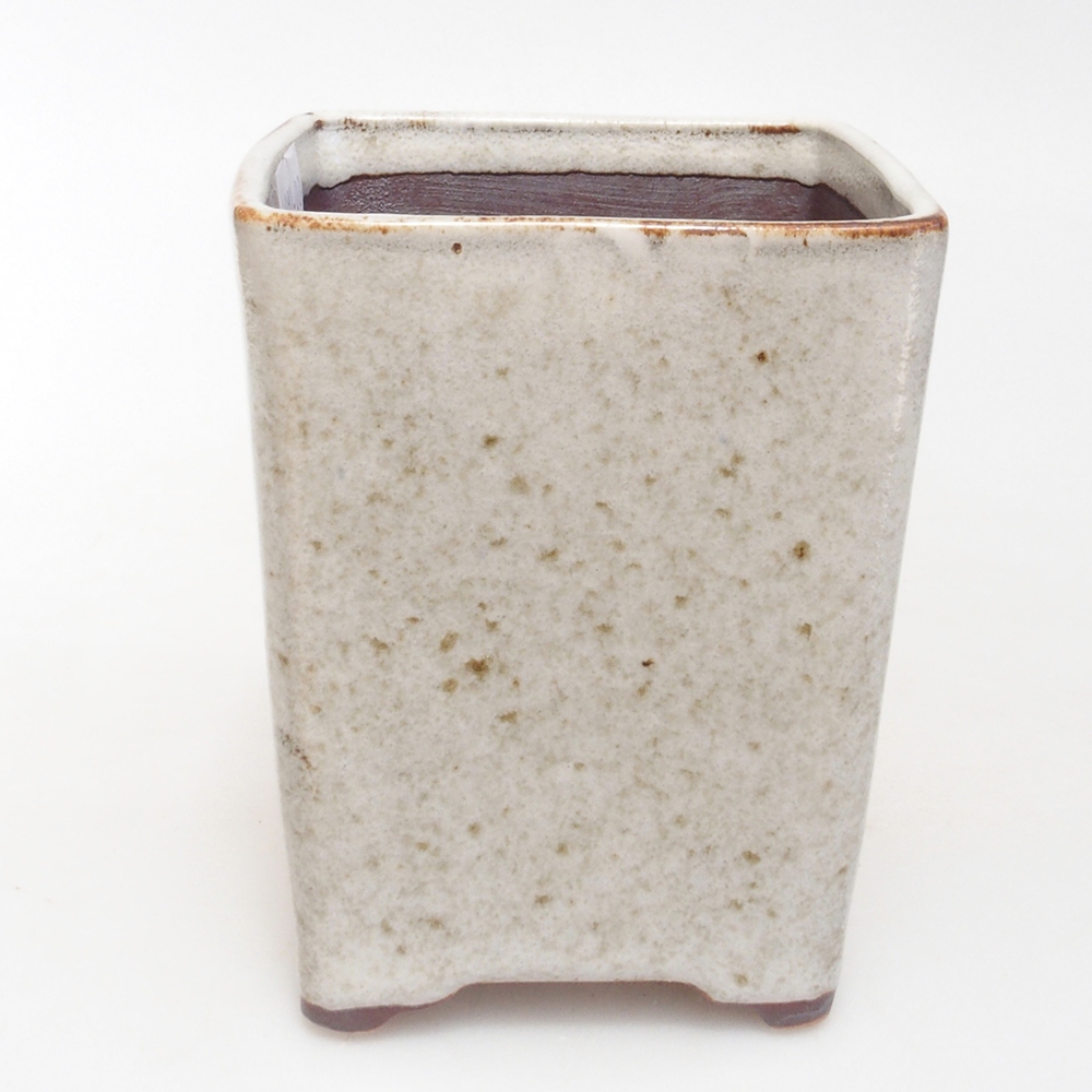 Keramik-Bonsaischale 8,5 x 8,5 x 11 cm, Farbe Weiß