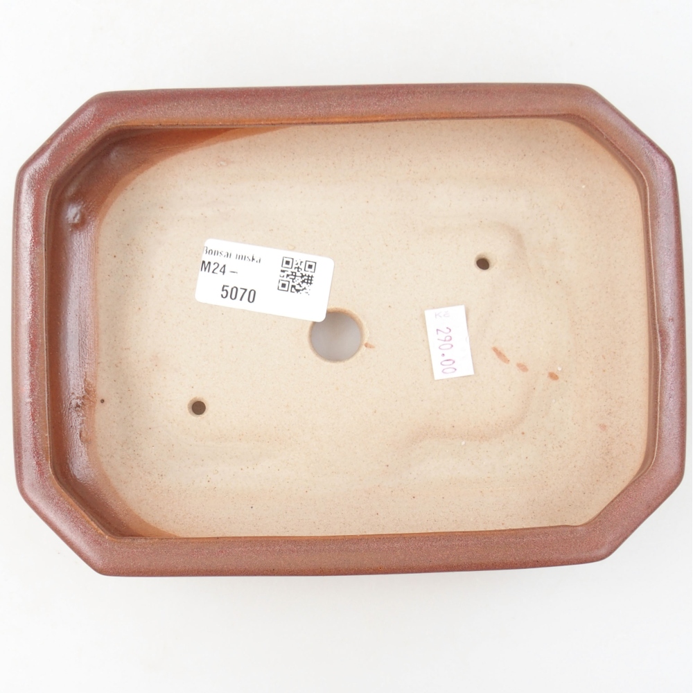 Keramik-Bonsaischale 18,5 x 13,5 x 4 cm, Farbe Burgunder