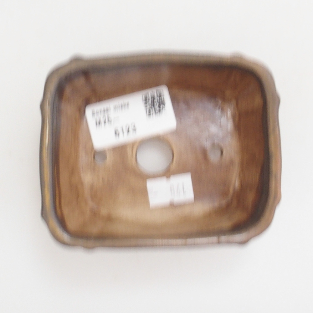 Bonsaischale aus Keramik 10 x 8,5 x 4,5 cm, Farbe braun