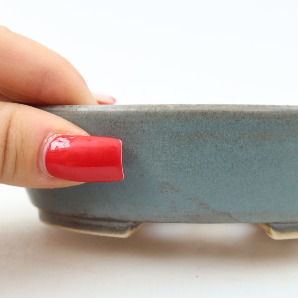 Keramik-Bonsai-Schale, 12,5 × 10,5 × 3,5 cm, Farbe: Blau