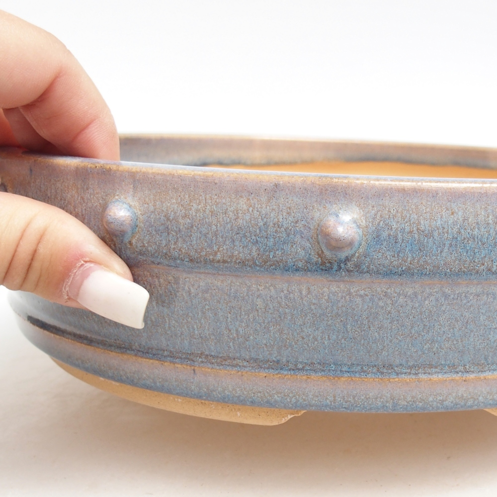 Bonsaischale aus Keramik 23 x 23 x 6 cm, Farbe blau