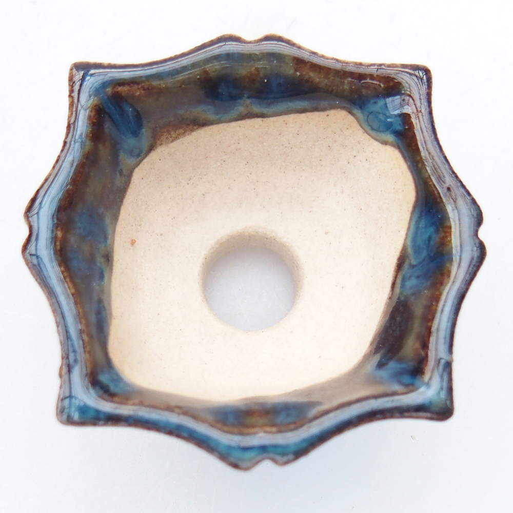 Mini-Bonsaischale 3,5 x 3,5 x 2 cm, Farbe blau