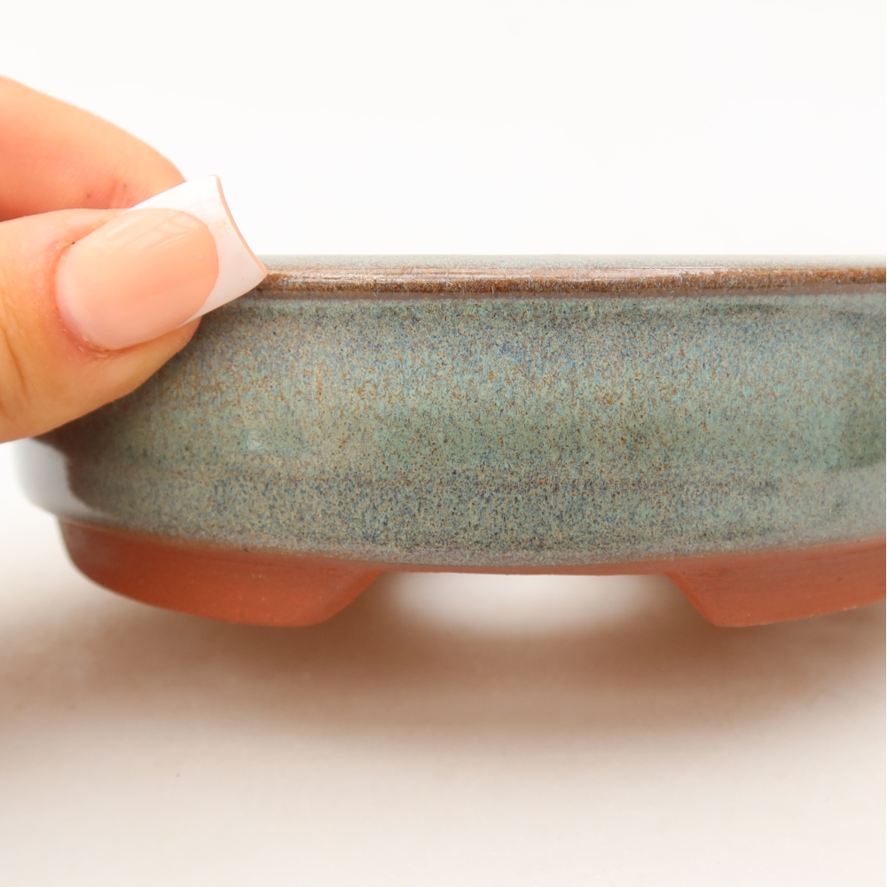 Keramik-Bonsai-Schale, 14 x 14 x 4 cm, Farbe: Grün