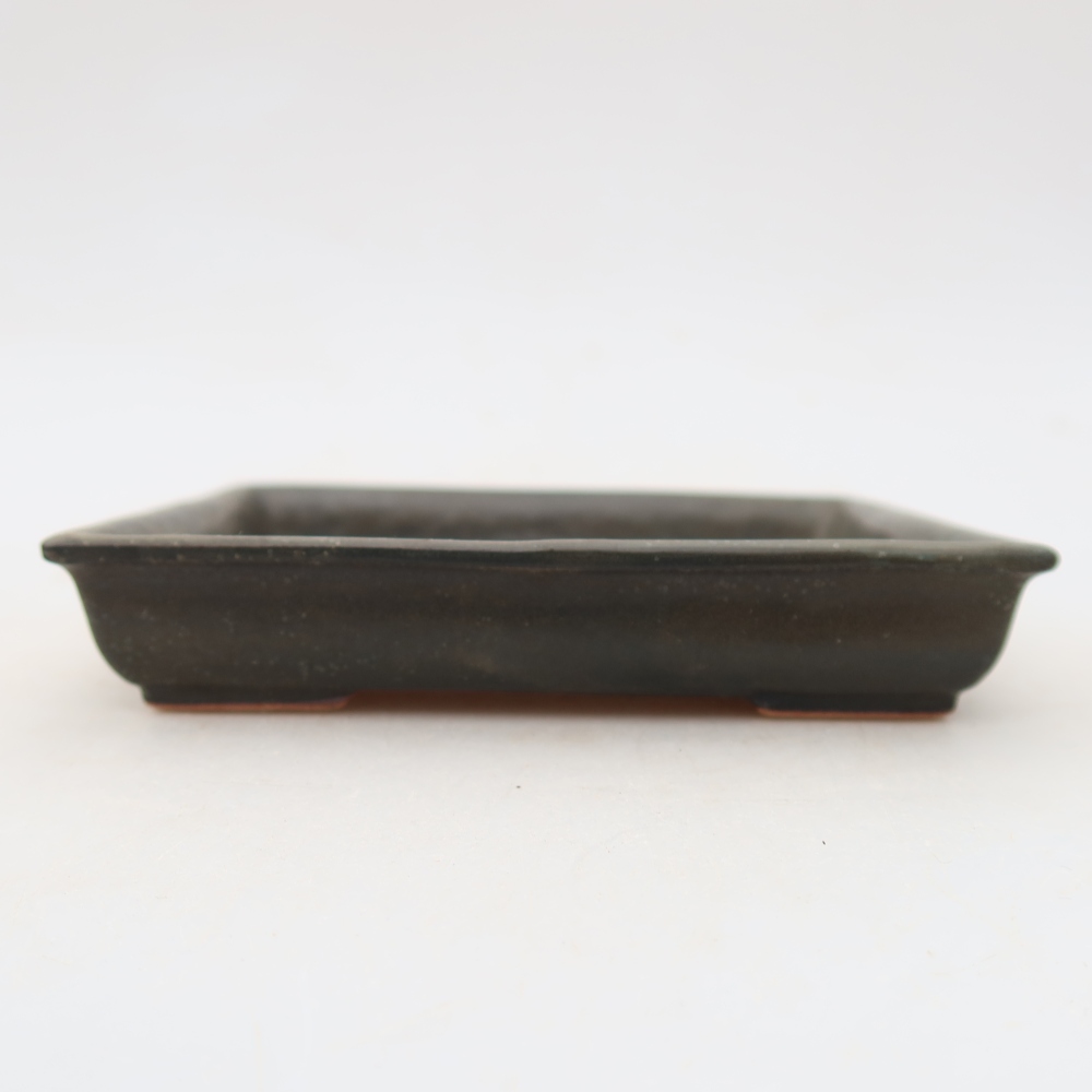 Keramik-Bonsai-Schale, 13 × 10,5 × 2,5 cm, Farbe: Grau