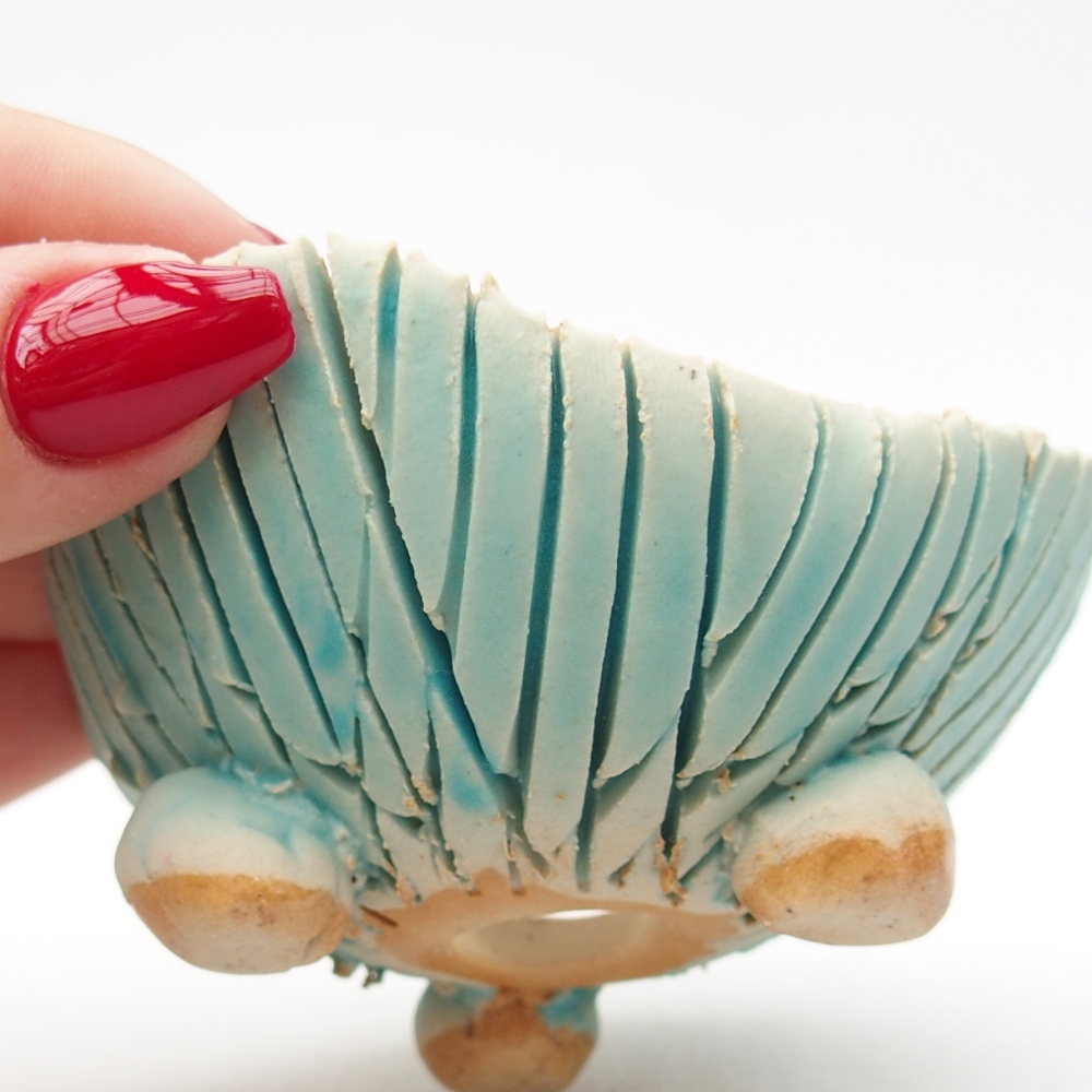 Keramikschale 7,5 x 8 x 4 cm , Farbe blau