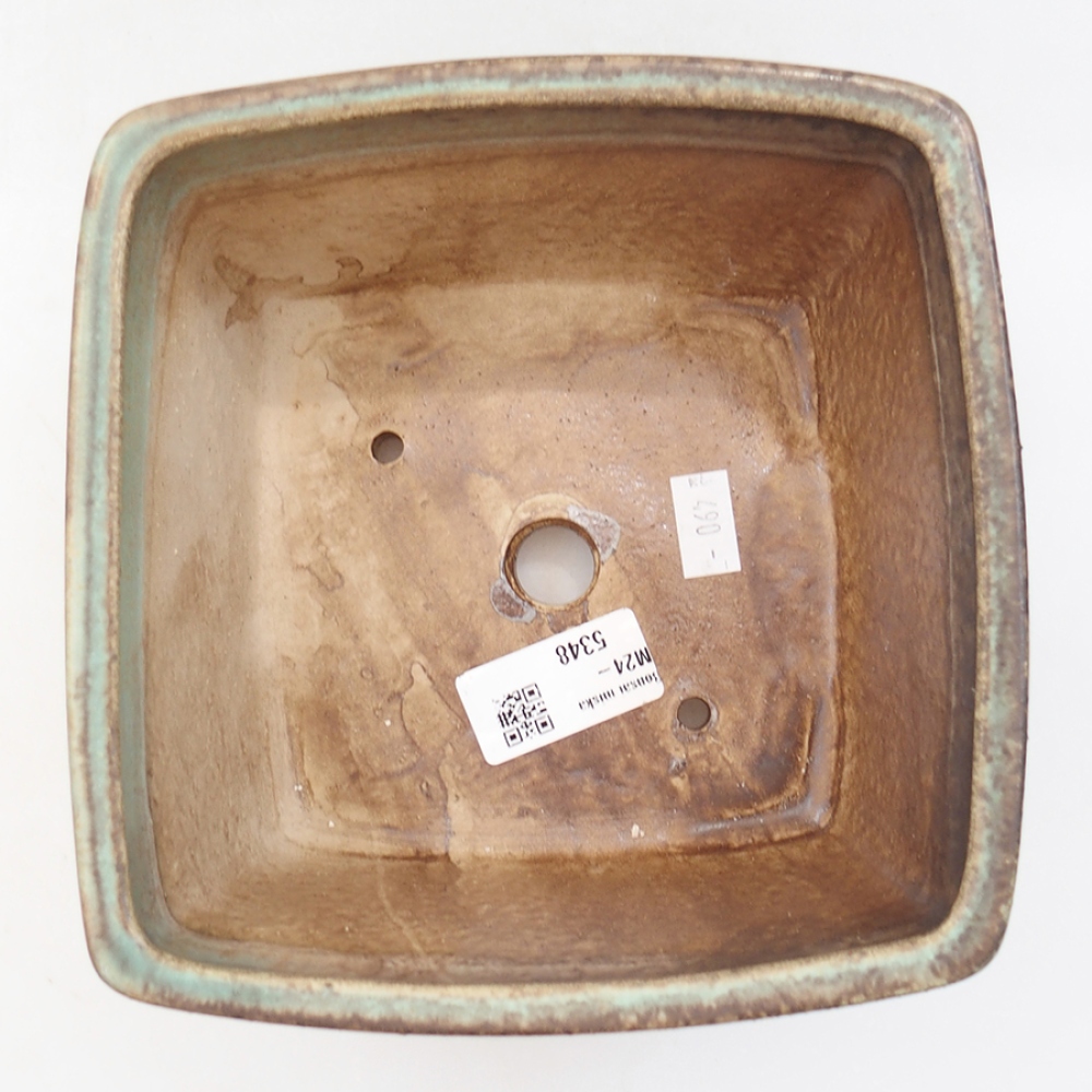 Bonsaischale aus Keramik 16 x 16 x 10 cm,  Farbe Grün