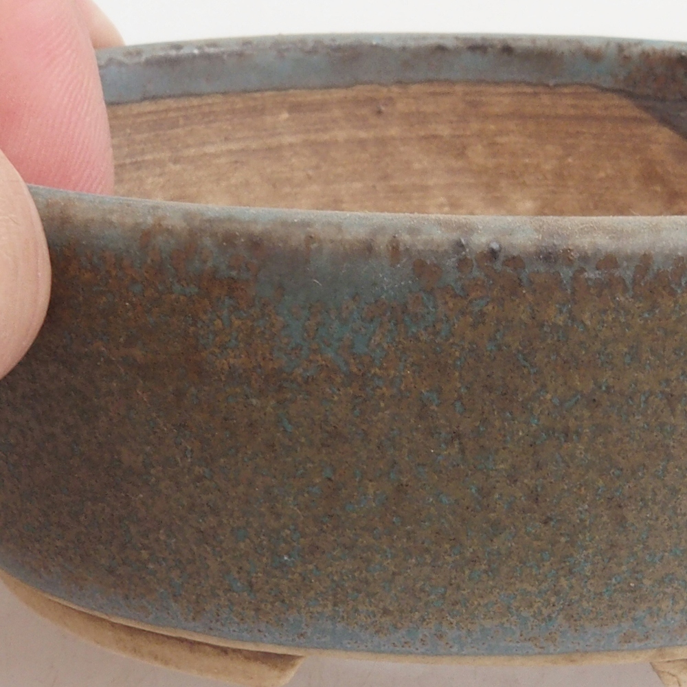 Bonsaischale aus Keramik 9,5 x 8 x 3 cm, Farbe blau