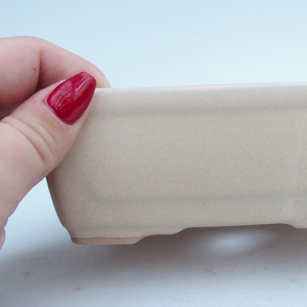 Bonsaischale aus Keramik 13 x 10 x 5 cm, Farbe beige