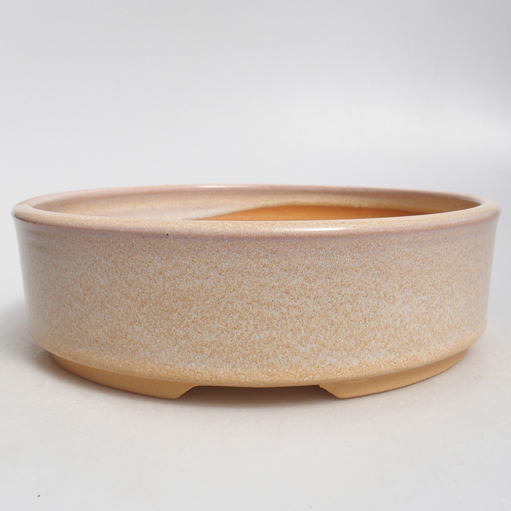 Bonsaischale aus Keramik 20,5 x 20,5 x 6 cm, Farbe beige