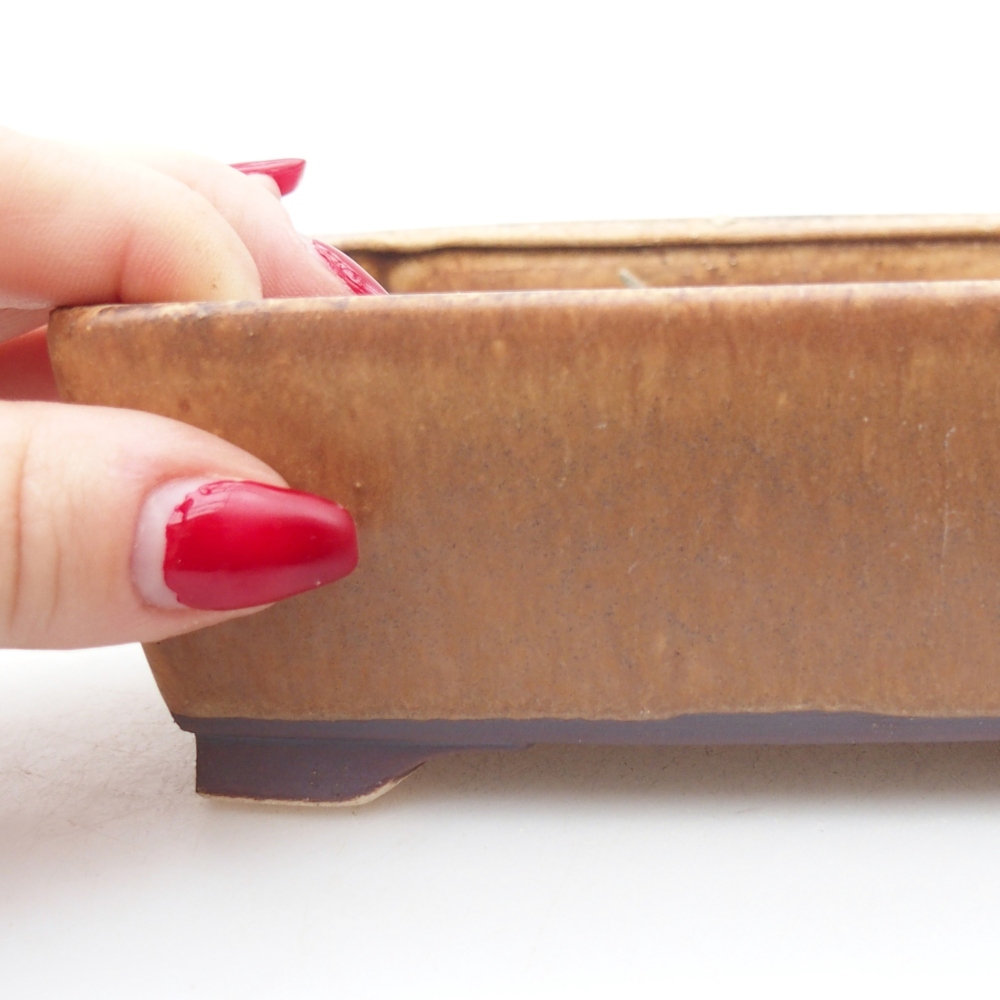 Bonsaischale aus Keramik 15 x 12 x 5 cm, braun