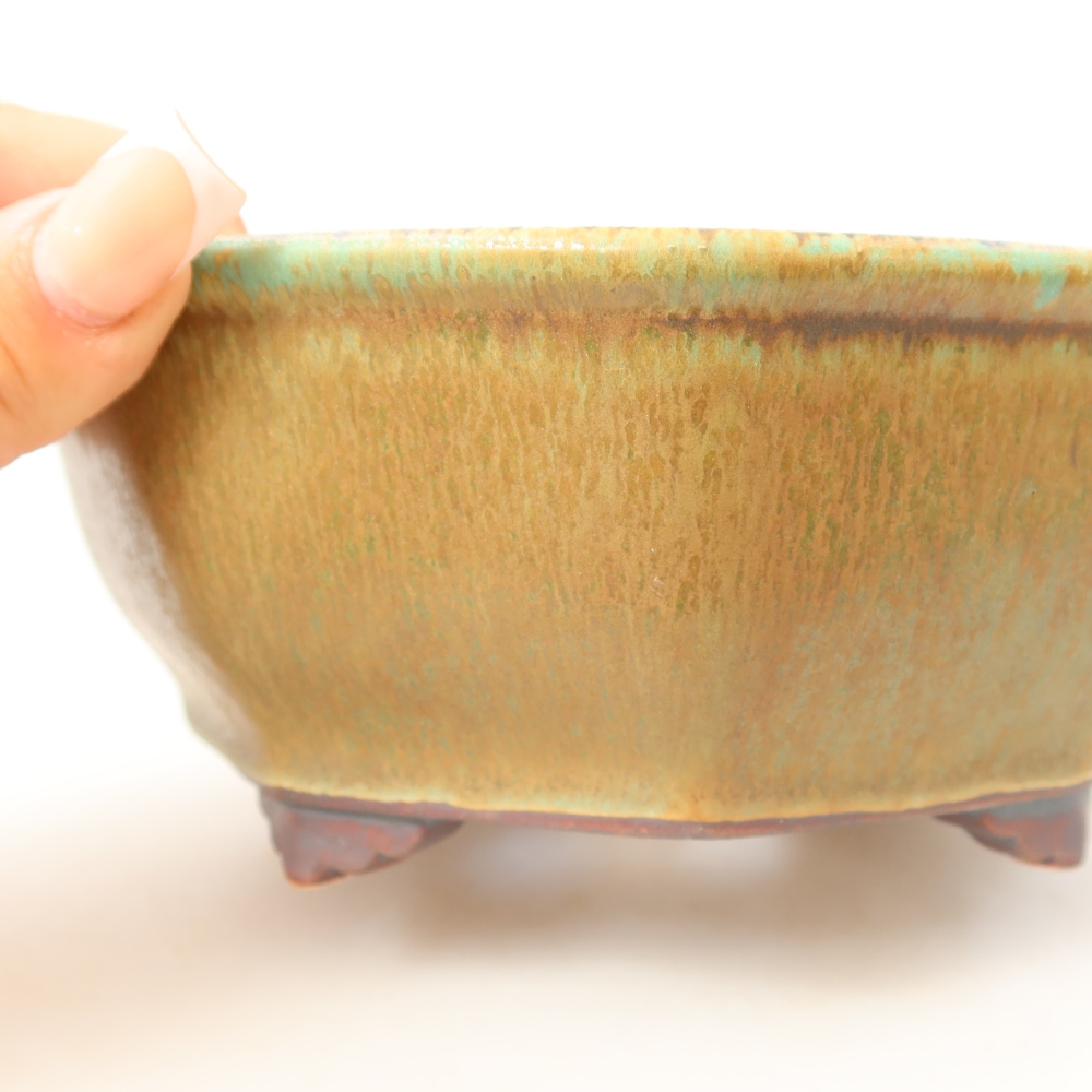 Keramik-Bonsai-Schale 17 x 16 x 6,5 cm, Farbe: grün