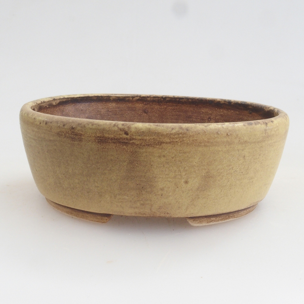 Bonsaischale aus Keramik 9,5 x 8 x 3 cm, Farbe gelb