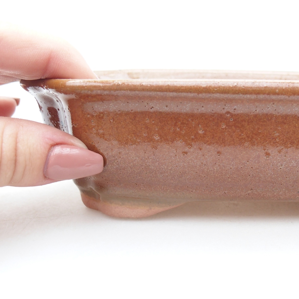 Bonsaischale aus Keramik 15,5 x 12 x 4,5 cm, braun