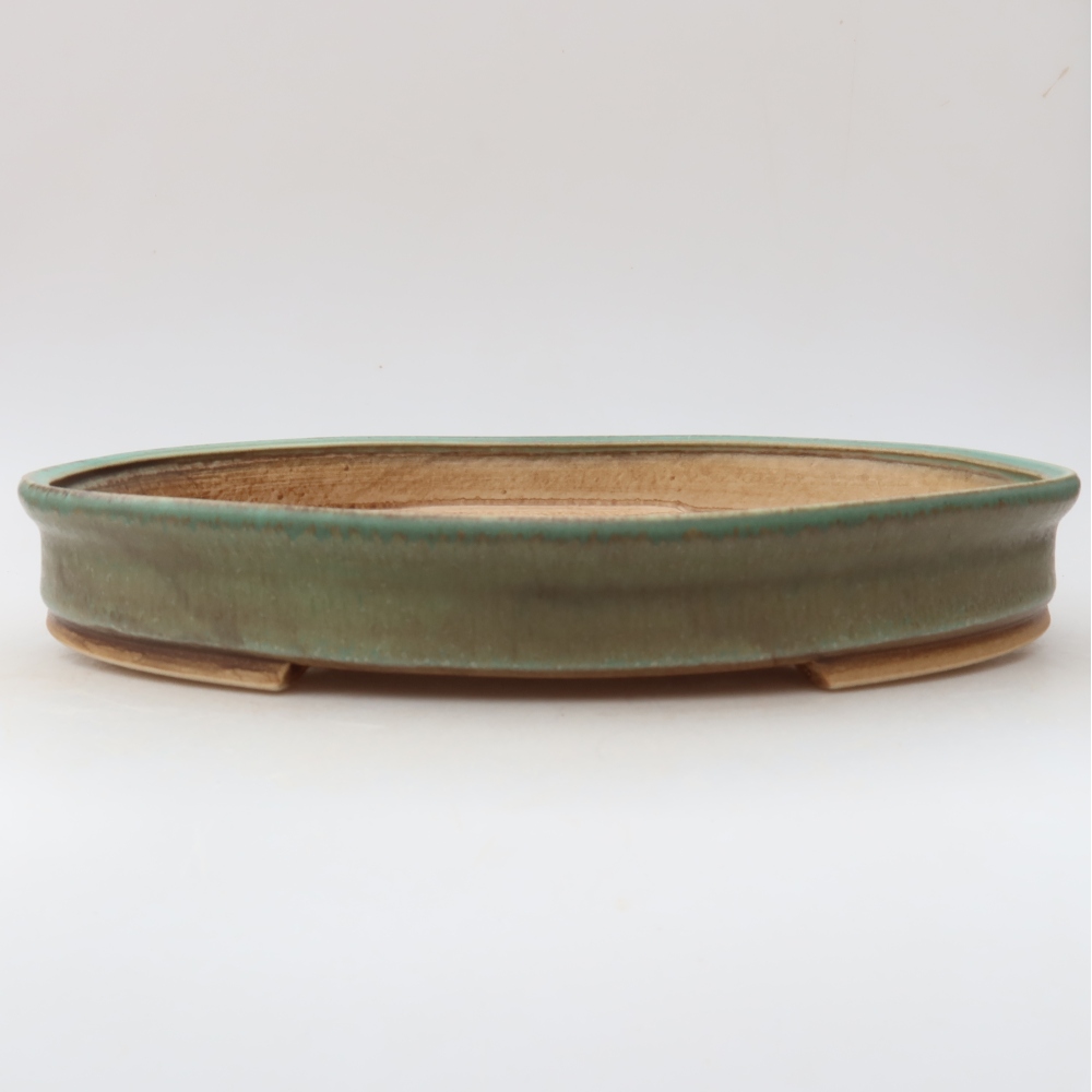 Bonsaischale aus Keramik 31 x 27 x 4,5 cm, grün