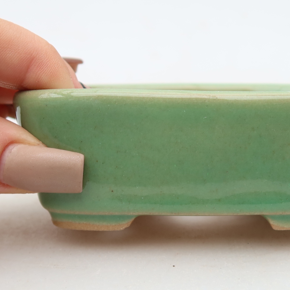 Keramik-Bonsai-Schale 10 x 8 x 3,5 cm, Farbe: grün