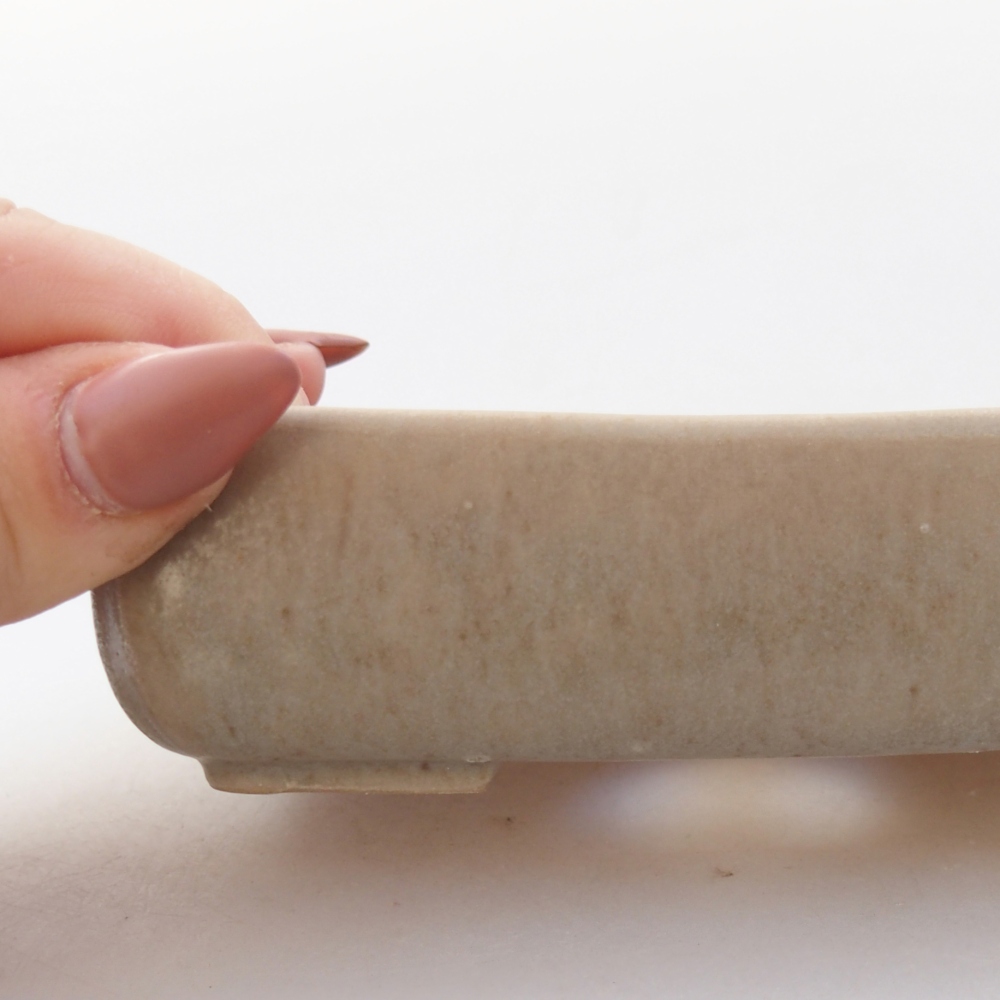 Bonsaischale aus Keramik 11,5 x 9 x 3,5 cm, grau