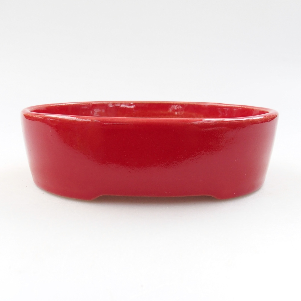 Keramik-Bonsaischale 13 x 10 x 4 cm, Farbe rot