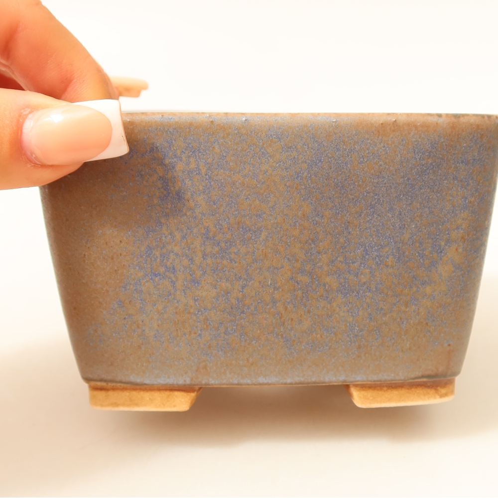 Keramik-Bonsai-Schale, 10,5 × 10,5 × 7 cm, Farbe: Blau