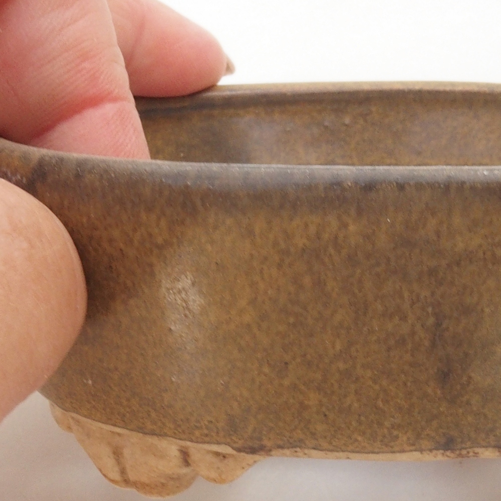 Bonsaischale aus Keramik 9 x 8 x 3,5 cm, Farbe braun