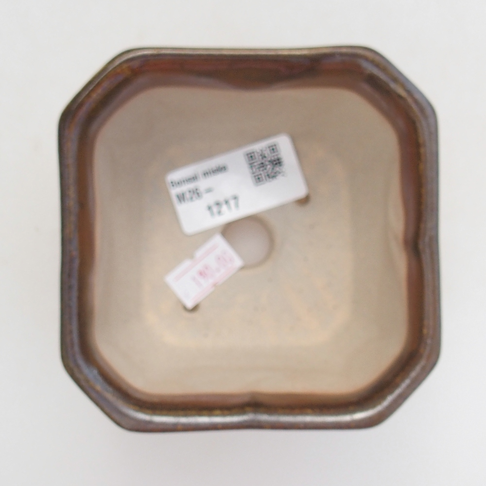 Bonsaischale aus Keramik 10 x 10 x 6 cm, braun