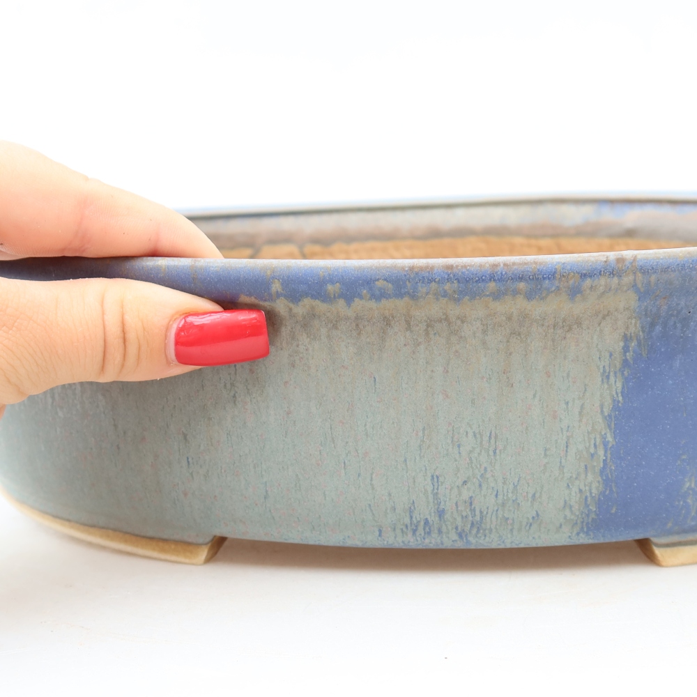 Keramik-Bonsai-Schale 31 x 27 x 7,5 cm, Farbe: Blau