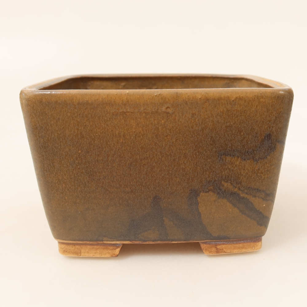 Bonsaischale aus Keramik 13 x 13 x 8 cm, braun