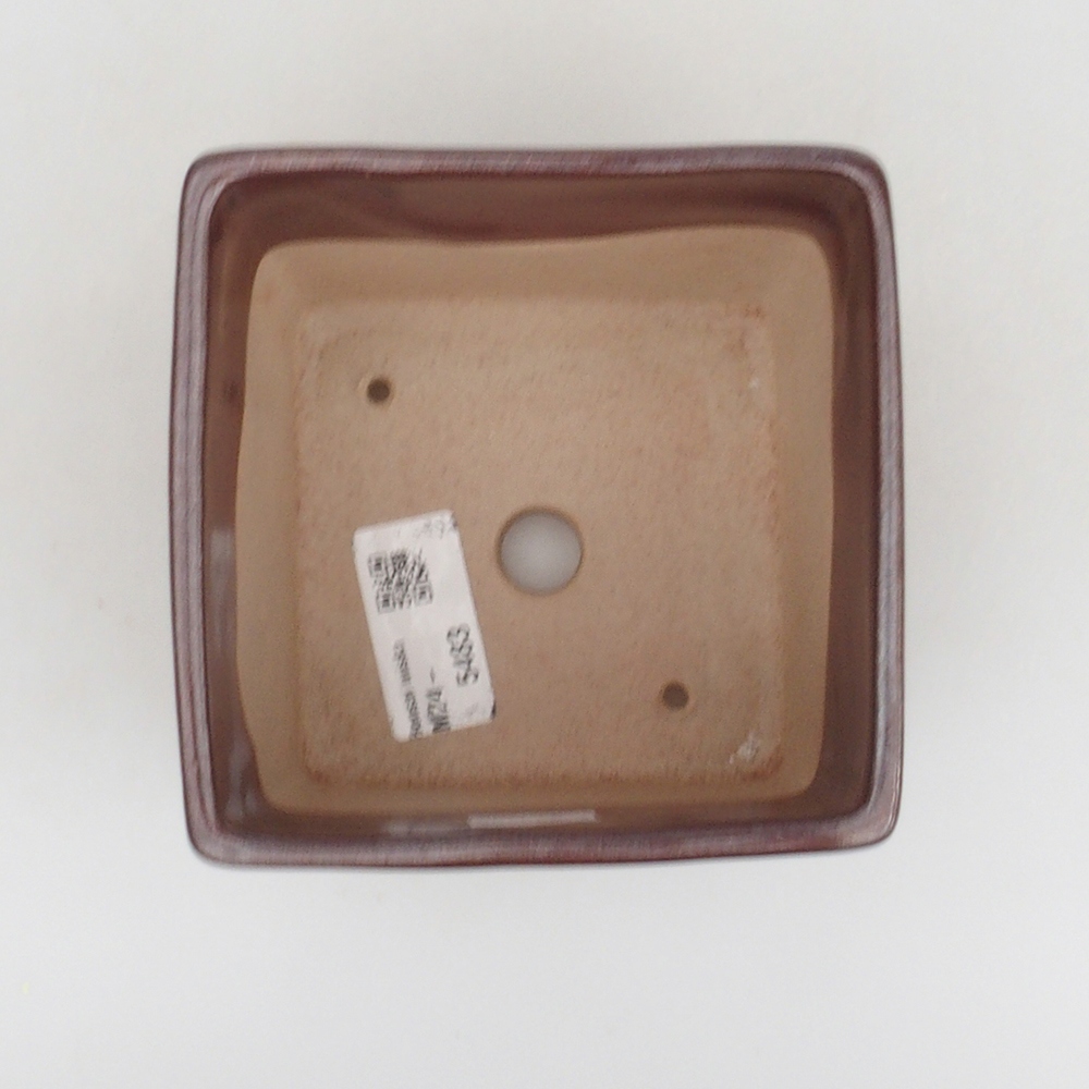 Keramik-Bonsaischale 11 x 11 x 8,5 cm, Farbe braun