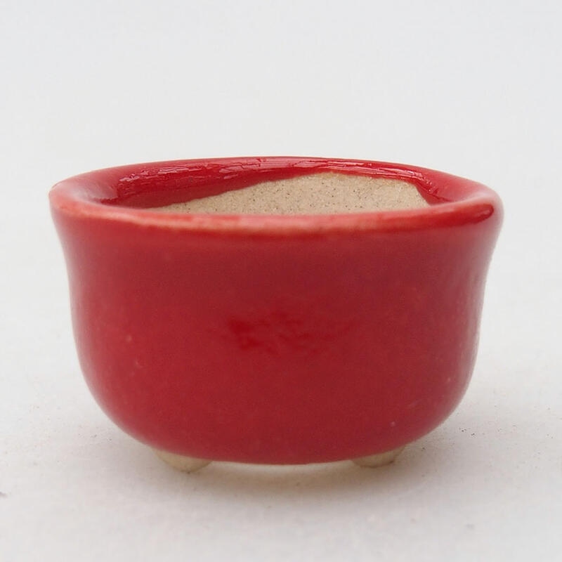 Mini-Bonsaischale 2,5 x 2,5 x 1,5 cm, Farbe Rot