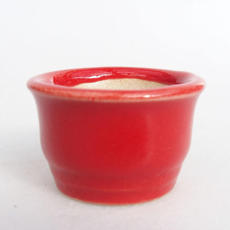 Mini-Bonsaischale 3,5 x 3,5 x 2 cm, Farbe Rot