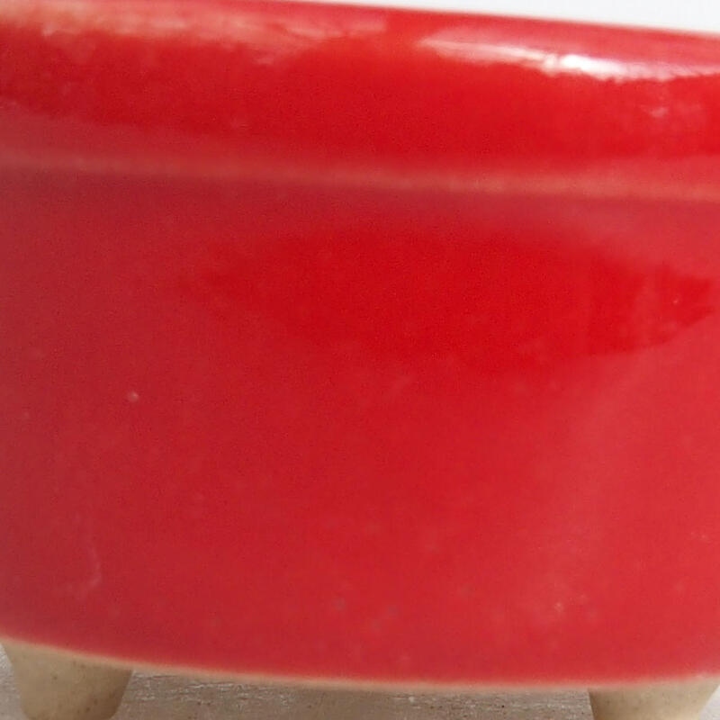 Mini-Bonsaischale 3,5 x 3,5 x 2 cm, Farbe Rot
