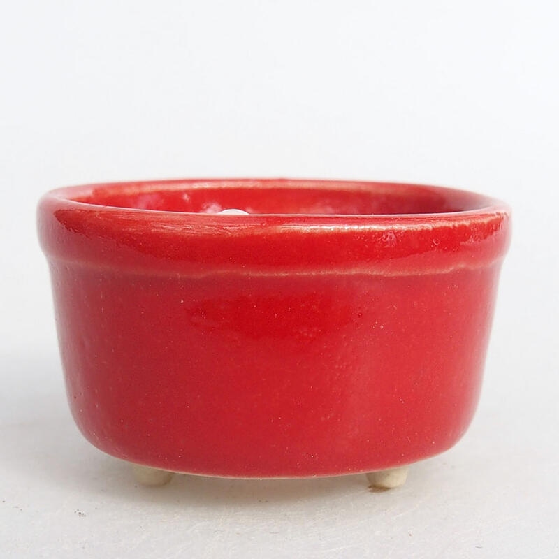 Mini-Bonsaischale 3,5 x 3,5 x 2 cm, Farbe Rot