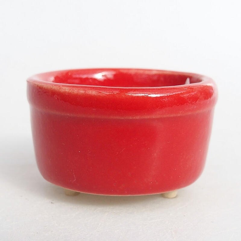 Mini-Bonsaischale 3,5 x 3,5 x 2 cm, Farbe Rot