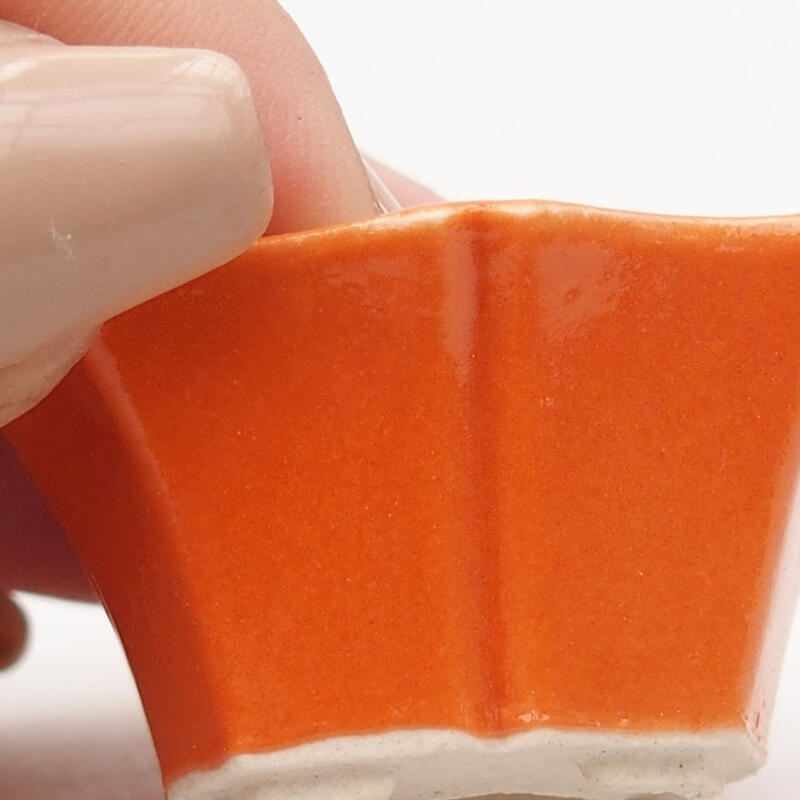 Mini-Bonsaischale 3,5 x 3,5 x 2 cm, Farbe Orange