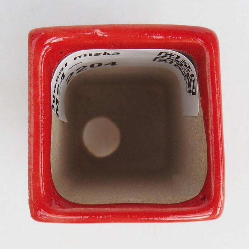 Mini-Bonsaischale 3 x 3 x 5,5 cm, Farbe Rot