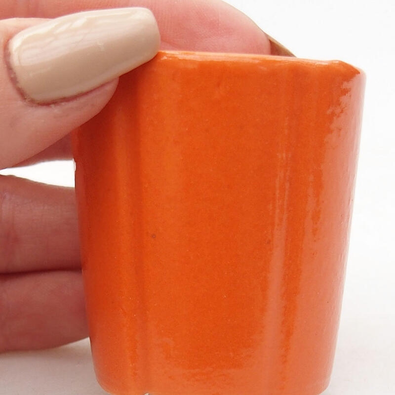 Mini-Bonsaischale 4 x 4 x 4,5 cm, Farbe Orange