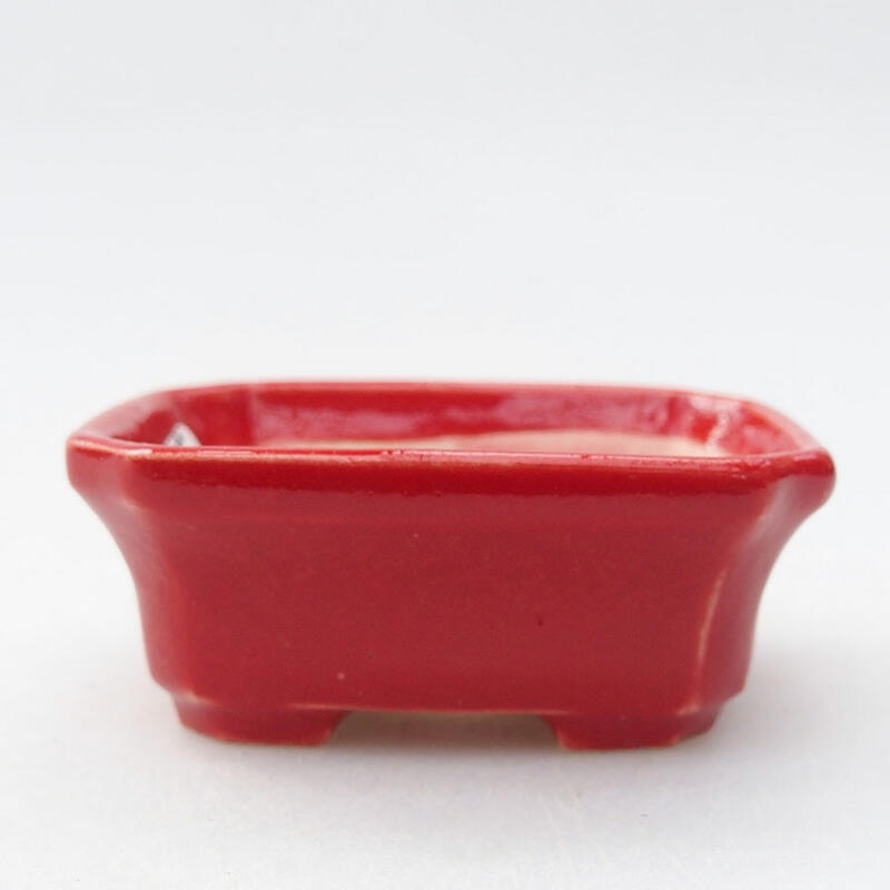 Mini-Bonsaischale 5,5 x 4,5 x 2 cm, Farbe Rot