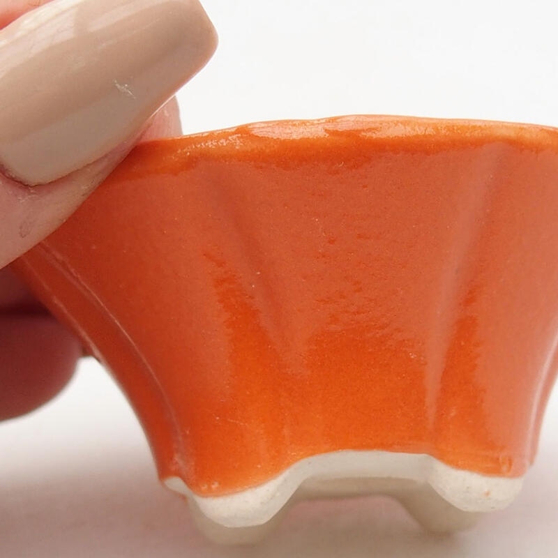 Mini-Bonsaischale 5,5 x 5,5 x 2,5 cm, Farbe Orange