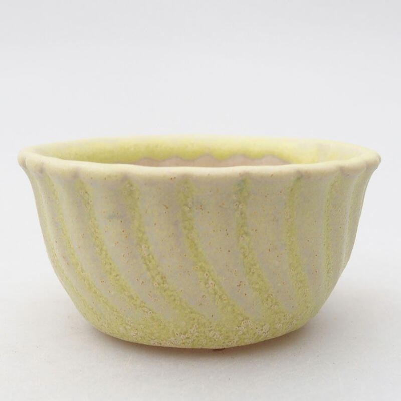 Mini-Bonsaischale 5,5 x 5,5 x 2,5 cm, Farbe gelb