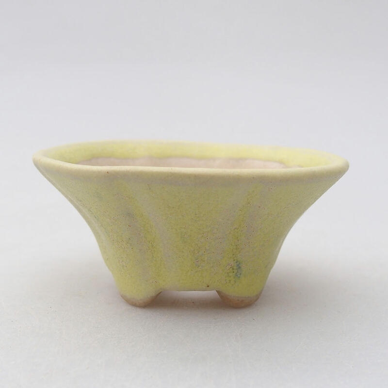 Mini-Bonsaischale 5,5 x 5,5 x 2,5 cm, Farbe gelb