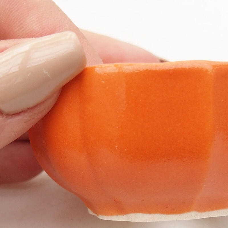 Mini-Bonsaischale 6 x 6 x 3 cm, Farbe Orange