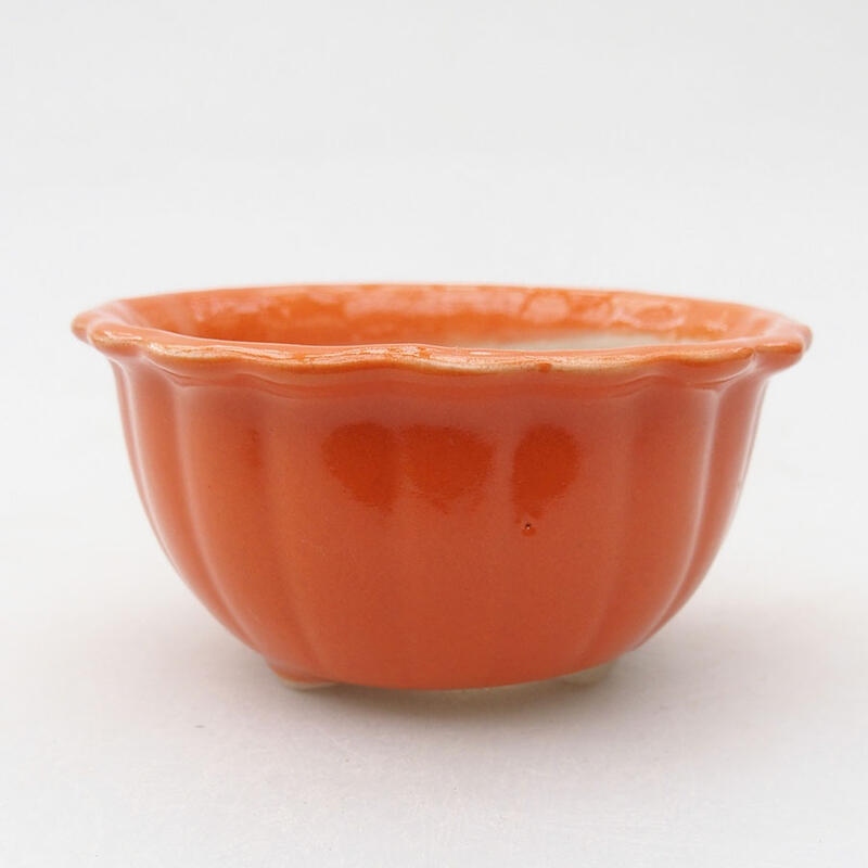 Mini-Bonsaischale 7 x 7 x 3,5 cm, Farbe Orange