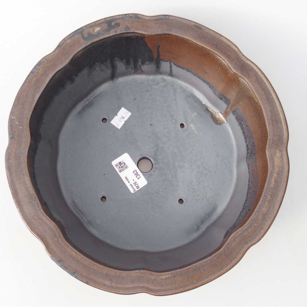 Bonsaischale aus Keramik 26 x 26 x 8,5 cm, braun
