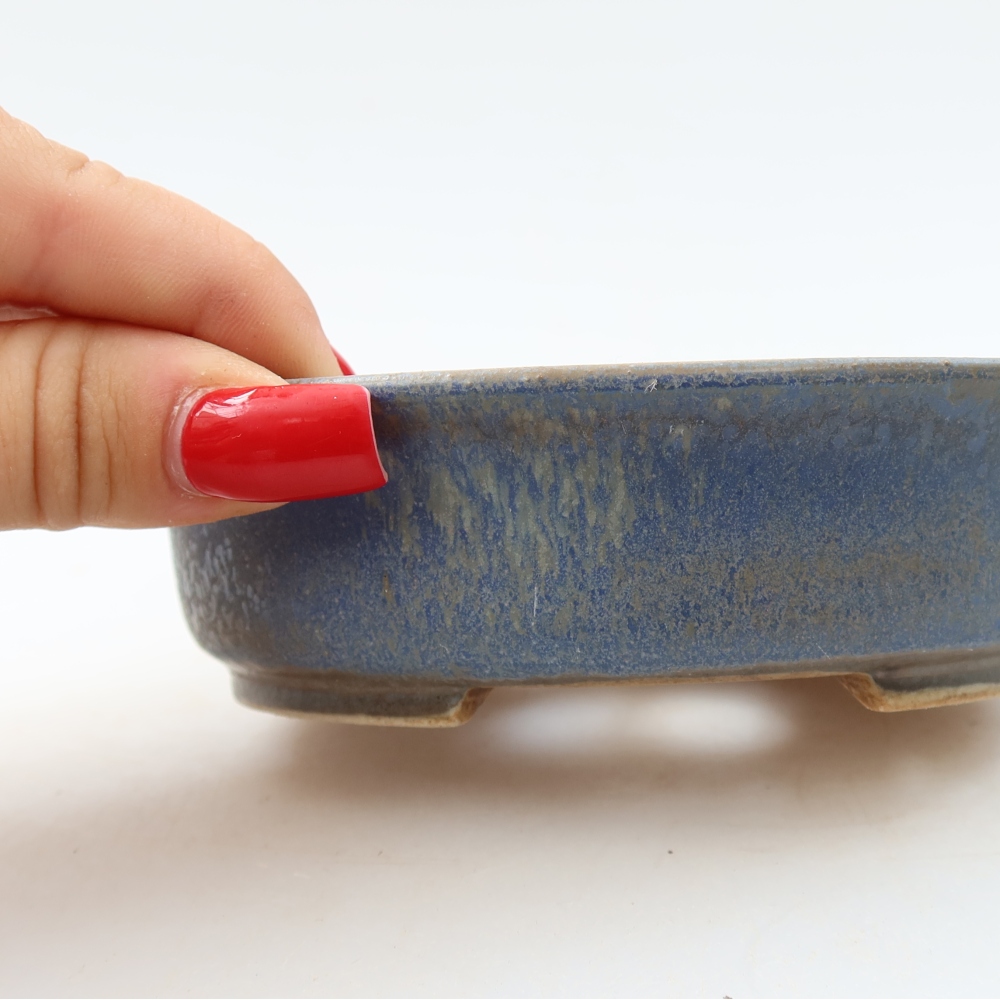Keramik-Bonsai-Schale, 12,5 × 11,5 × 3,5 cm, Farbe: Blau