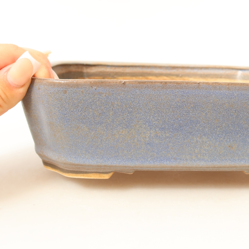 Keramik-Bonsai-Schale 21,5 x 18 x 6 cm, Farbe: Blau