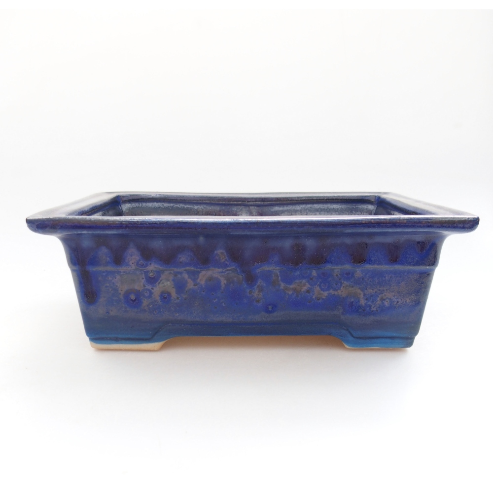 Keramik-Bonsaischale 18,5 x 13 x 6,5 cm, Farbe blau