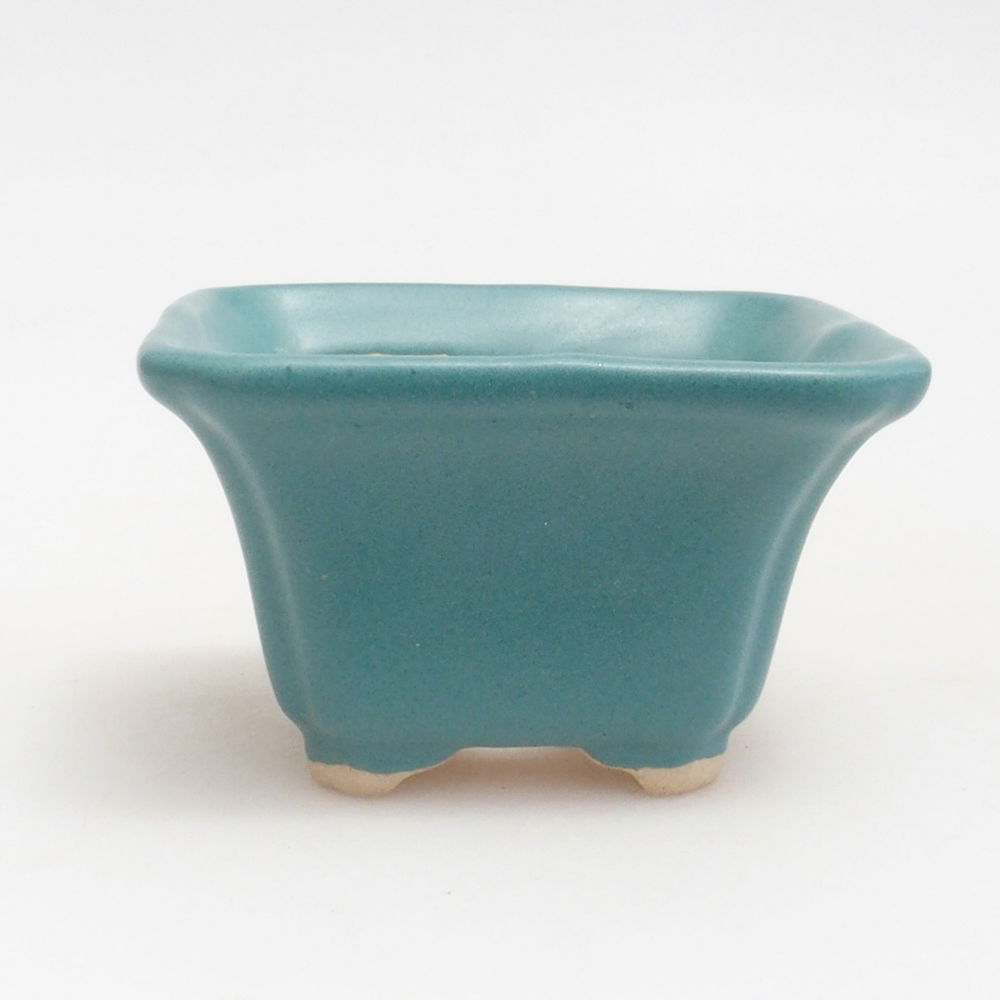Keramik Bonsai Schale 7,5 x 7,5 x 4,5 cm, Farbe blau